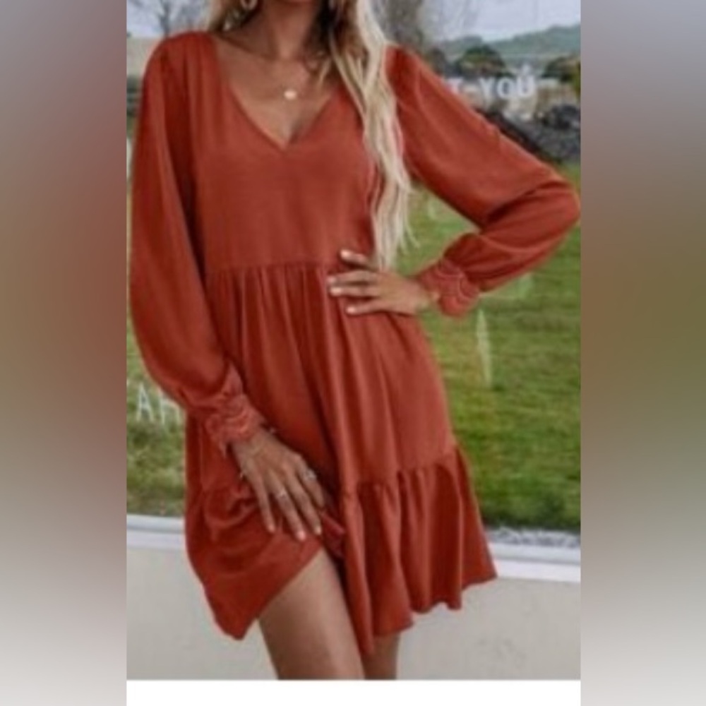 Elegant Rust Dress